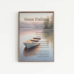 Poema de pesca listo para imprimir, poema de celebración de la vida de un pescador, poema conmemorativo para un funeral, poema para la mesa conmemorativa, poema del recuerdo