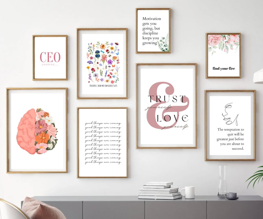 Home Office Set of 10 Prints, Office Wall Decor, Home Office Decor