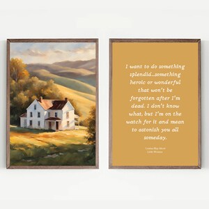 Gallery wall set of 2 vintage prints with book quotes, Book Prints, Book Art Print, Reading Art, Bookworm Art, Little woman quote