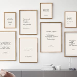 Set of 20 Modern Literary Quotes Digital Wall Art – Minimalist Book Quotes Print Decor Aesthetic Bookish Prints Office, Library, or Home