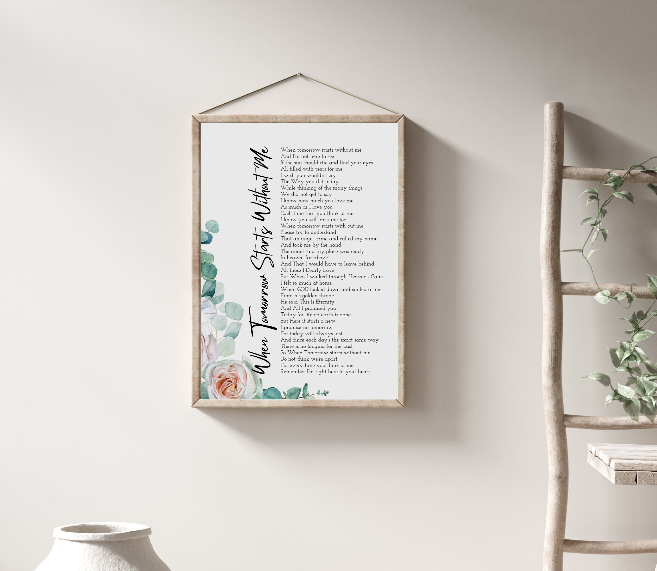 When Tomorrow Starts Without Me Printable Poem, Digital Download, Grief ...