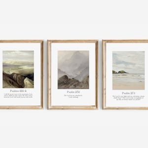 Bible verse prints Set of 3 Clouds PRINTABLE| Modern Scripture Decor | Vintage scripture art | Christian Home Decor Print