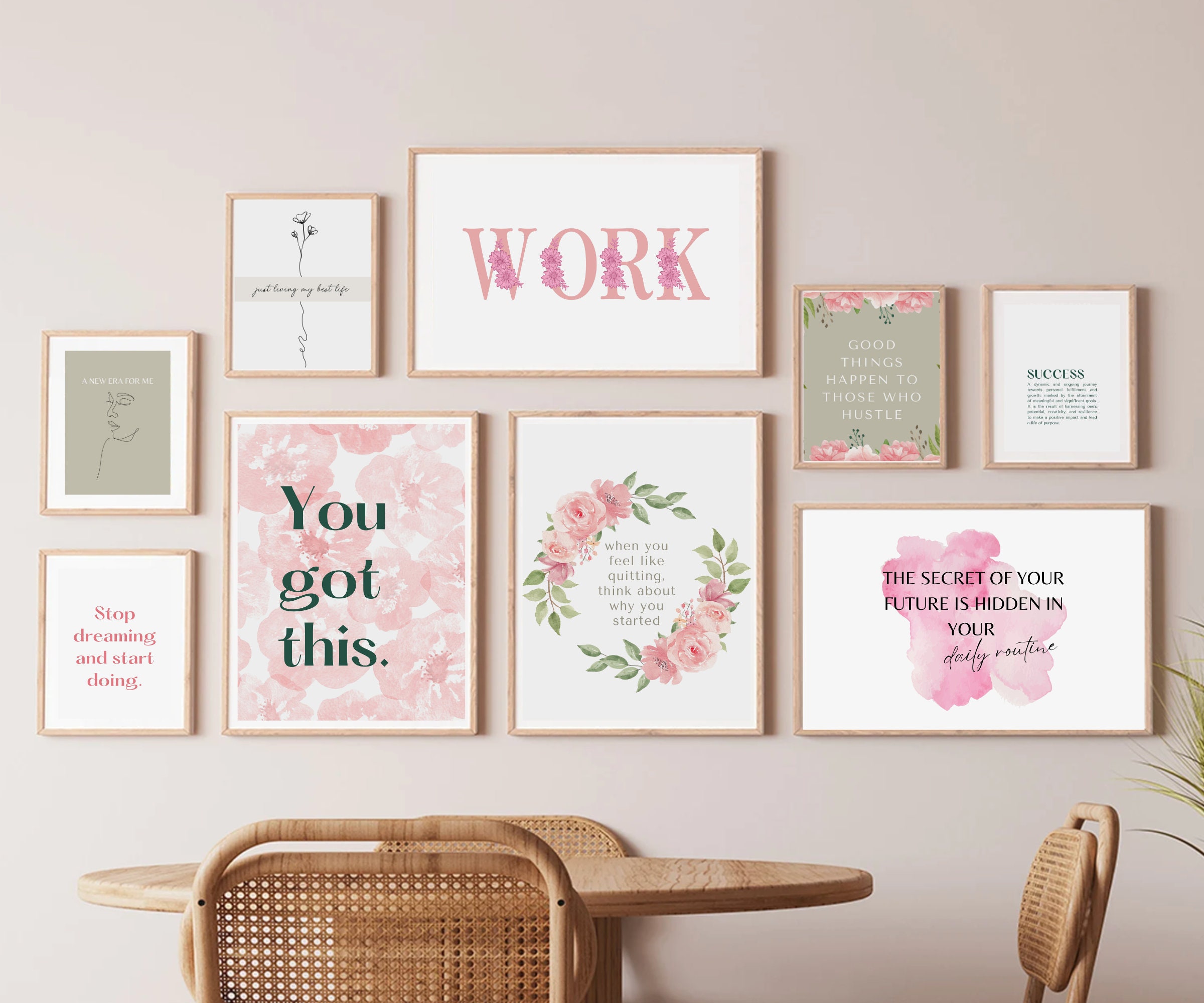 Home Office Set of 18 Prints Office Wall Decor Home Office Etsy