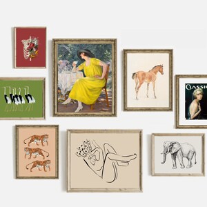 Eclectic Gallery Wall Set of 10, Maximalist Wall Decor, digital download,  Wall Prints Bundle | Vintage paintings