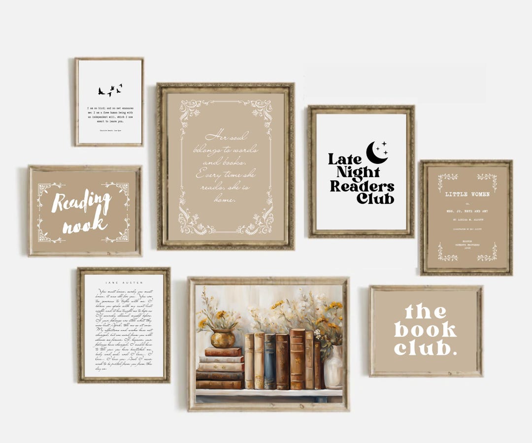 Set of 20 Book Quote Prints – Literary Wall Art, Reading Decor ...
