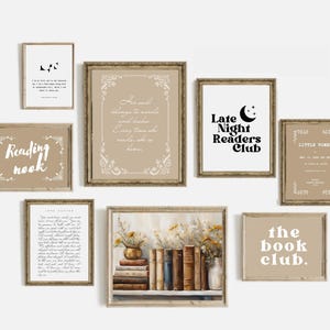 Set of 20 Book Quote Prints – Literary Wall Art, Reading Decor, Bookworm Aesthetic, Book Lover Gift, Home Library Prints, Gallery Wall Set