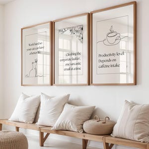 Office Set of 3 Prints, funny and motivation Wall Decor, Home Office Decor, Work From Home Art Prints, Office Sarcasm, Corporate Printable
