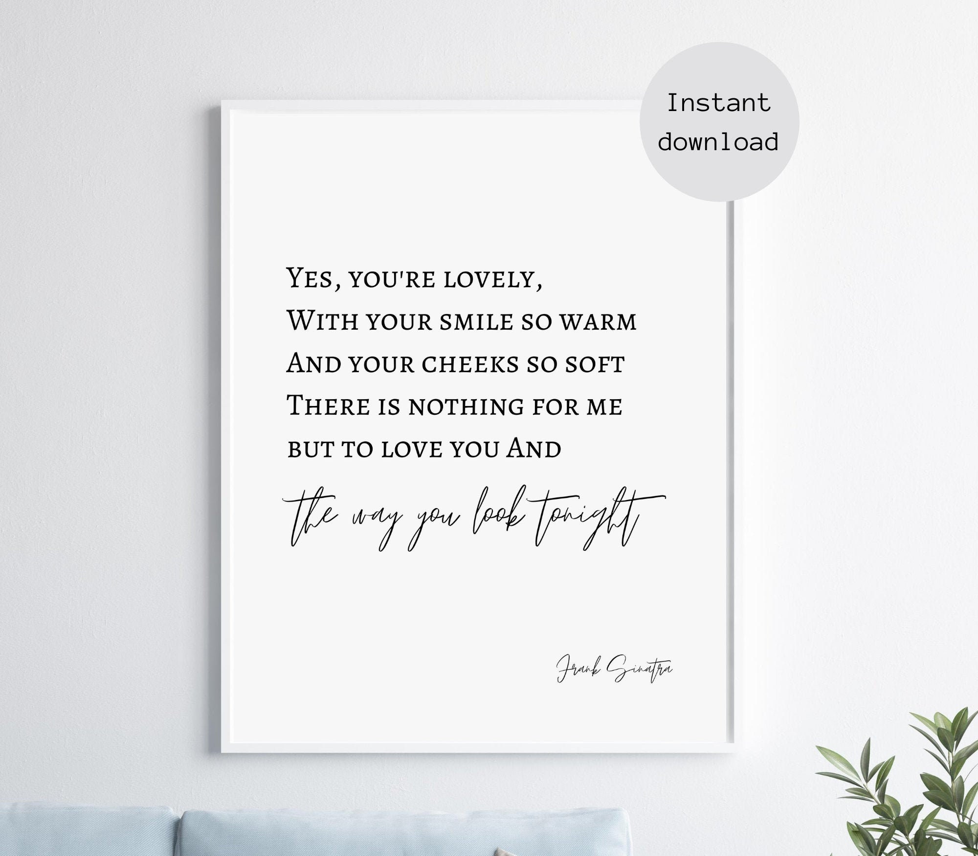 Frank Sinatra Lyrics Etsy