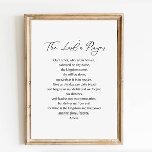 The Lord&#39;s Prayer, Bible Verse Printable Art, Our Father Who Art In Heaven Hallowed Be Thy Name, Scripture, Bible Quote, Christian Decor