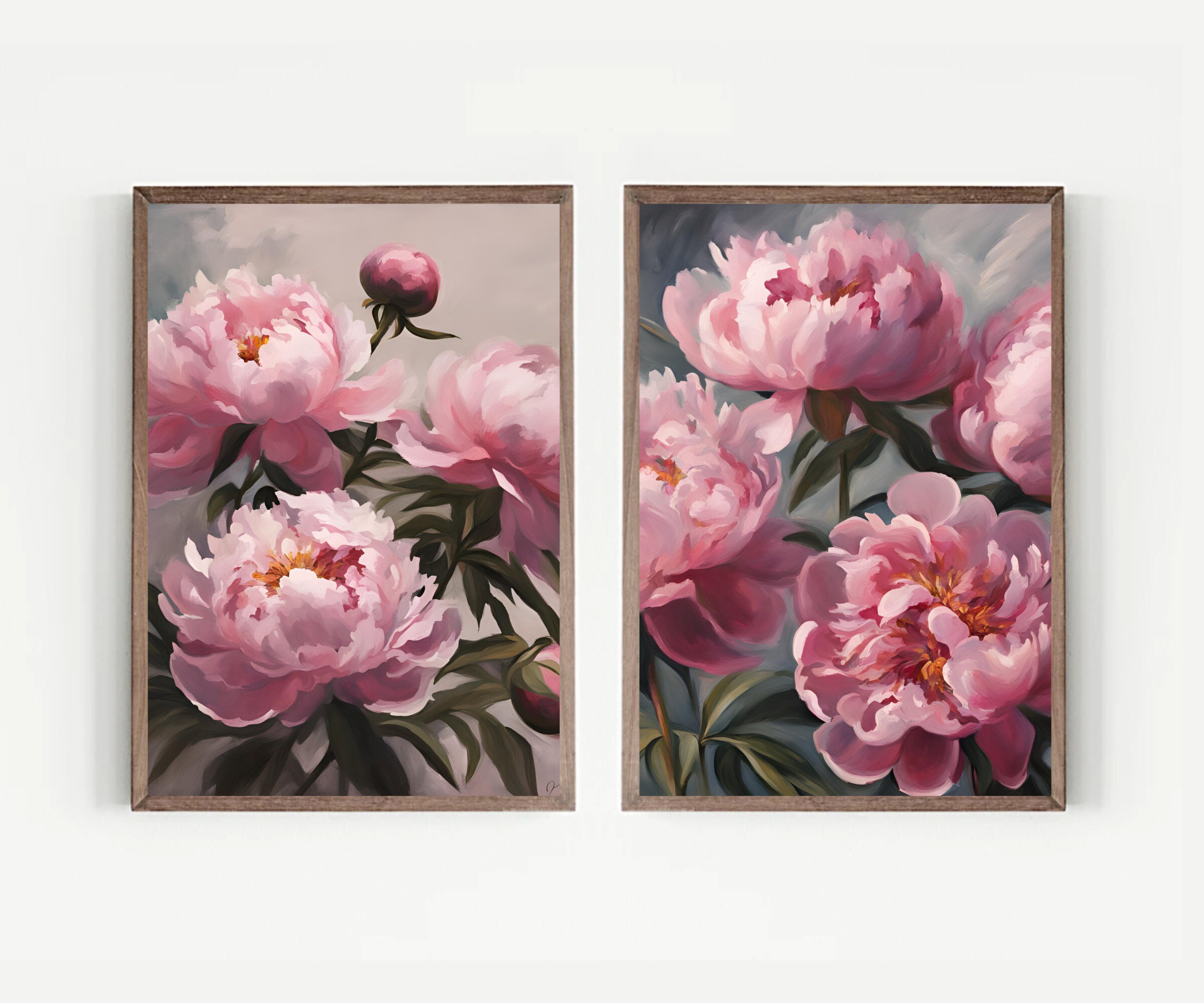 Pink Peonies Wall Art Set of 3 | Vintage Floral Still Life Prints ...