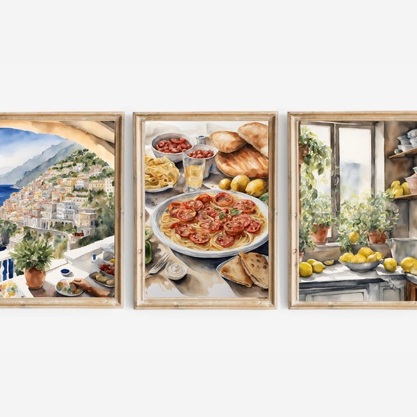 italian kitchen wall decor | kitchen wall art set of 3 PRINTABLES  |digital download | kitchen prints | italian wall art