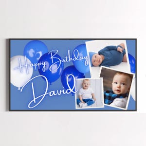 Samsung Frame TV Art | Custom Happy Birthday Art with name and photos | Frame TV Happy Birthday Art | Art for Samsung Frame TV