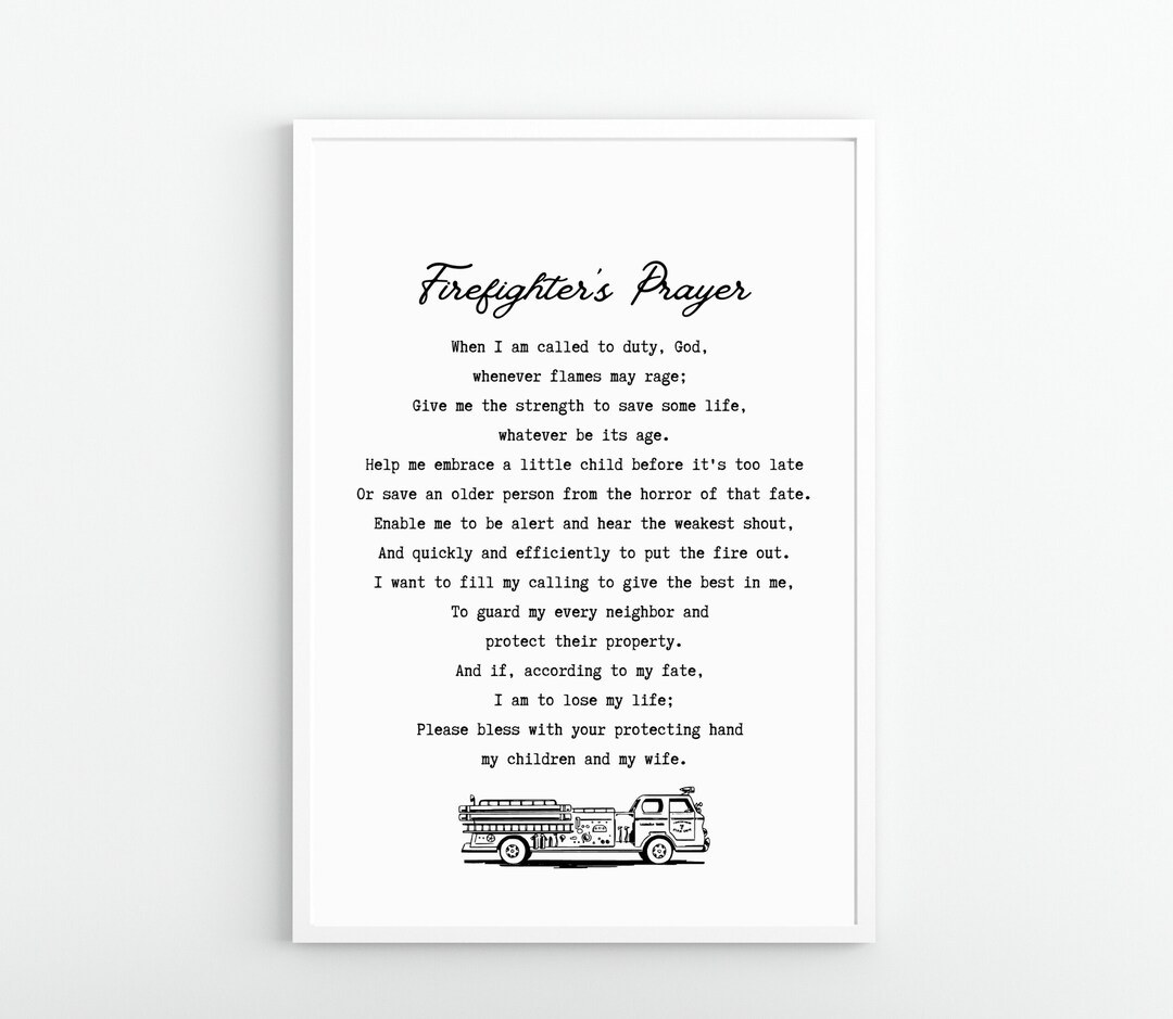 A Firefighter's Prayer - 2 | Christian | Bible | Fireman | Wall Art ...