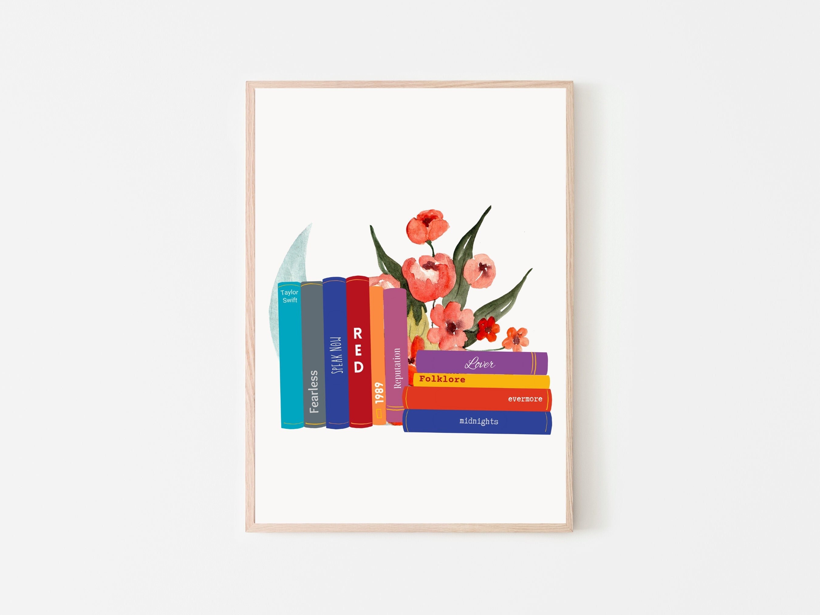 Taylor Swift Albums as Books Taylor Swift Poster Digital Etsy