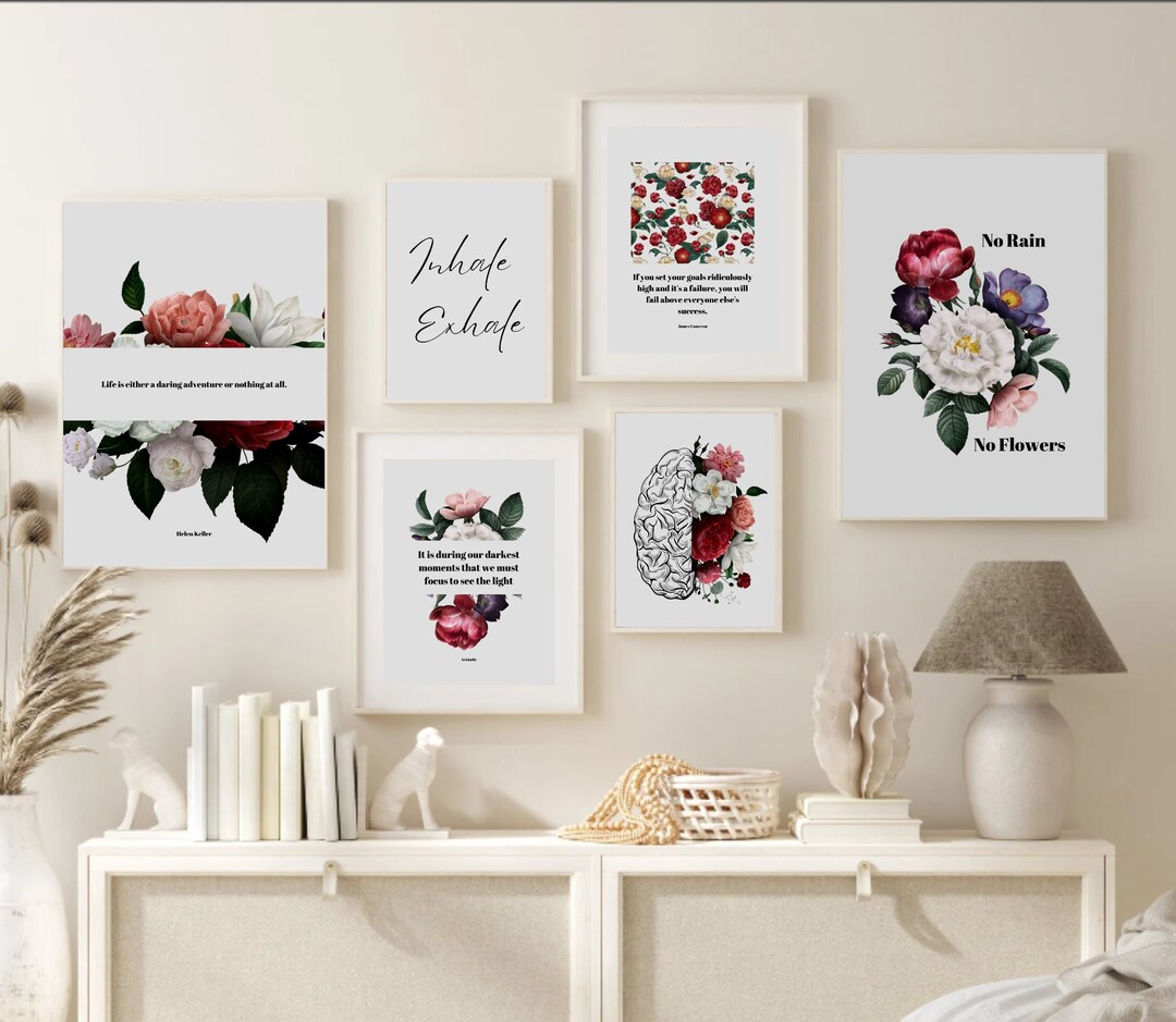 Office Wall Art | Set of 6 PRINTABLES | Home Office Decor | Therapist ...