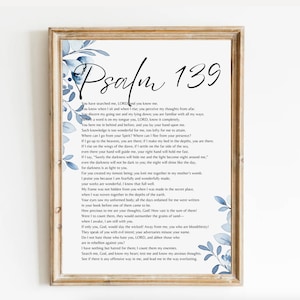 Psalm 139, Bibelverse, Moderne Bibel, Schrift Wandkunst, christliche Wandkunst, Glaube Druck, SOFORT DOWNLOAD, DIGITALdruck, Jesus Art Poster