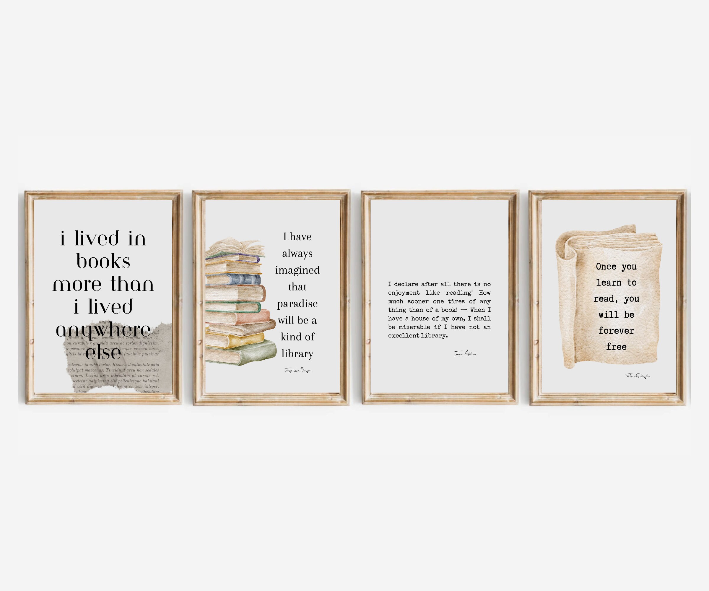 Set of 15 Gallery Wall Set, Bookish Prints, Book Wall Art | Book Lover ...