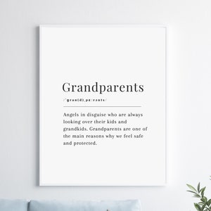 Grandparents Definition Print, Personalised Grandparent Gifts ...