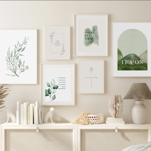 Green Office Wall Art Set of 25 PRINTABLES, Home Office Decor Office Print, Inspirational Quote