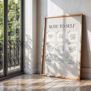 Hinweis an sich selbst Digitales Mentales Poster | Selbstliebe und Selbstfürsorge-Zitat | Therapeut Büro Kunst, sei nett zu dir | Schulratgeber Dekor