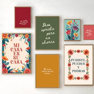 Mexican Quote Prints: Spanish Kitchen Wall Art - Latina Home Decor (Digital Download)