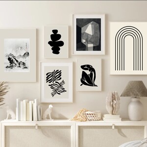 Modern gallery wall set of 10, gallery wall print set, neutral color, Modern Simple wall art, Printable Gallery Wall, Boho Bundle Print set