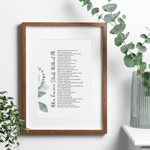 When Tomorrow Starts Without Me Printable Poem, Digital Download, Grief