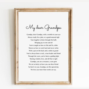 Granpa love poem print, personalised grandparent gifts, grandparents gifts, grandpa gift, new grandparents, printable