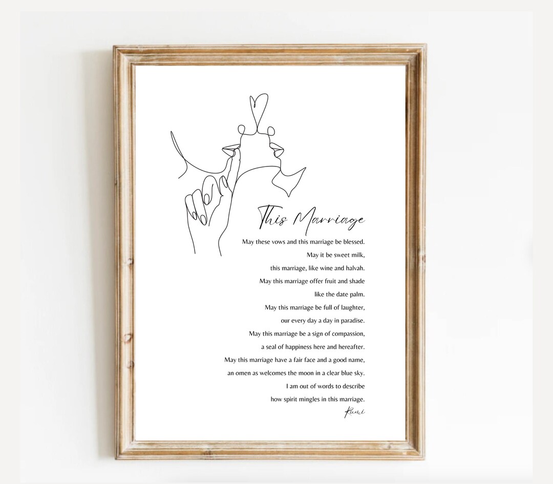 This Marriage by Rumi Poem Wedding Present DIGITAL DOWNLOAD