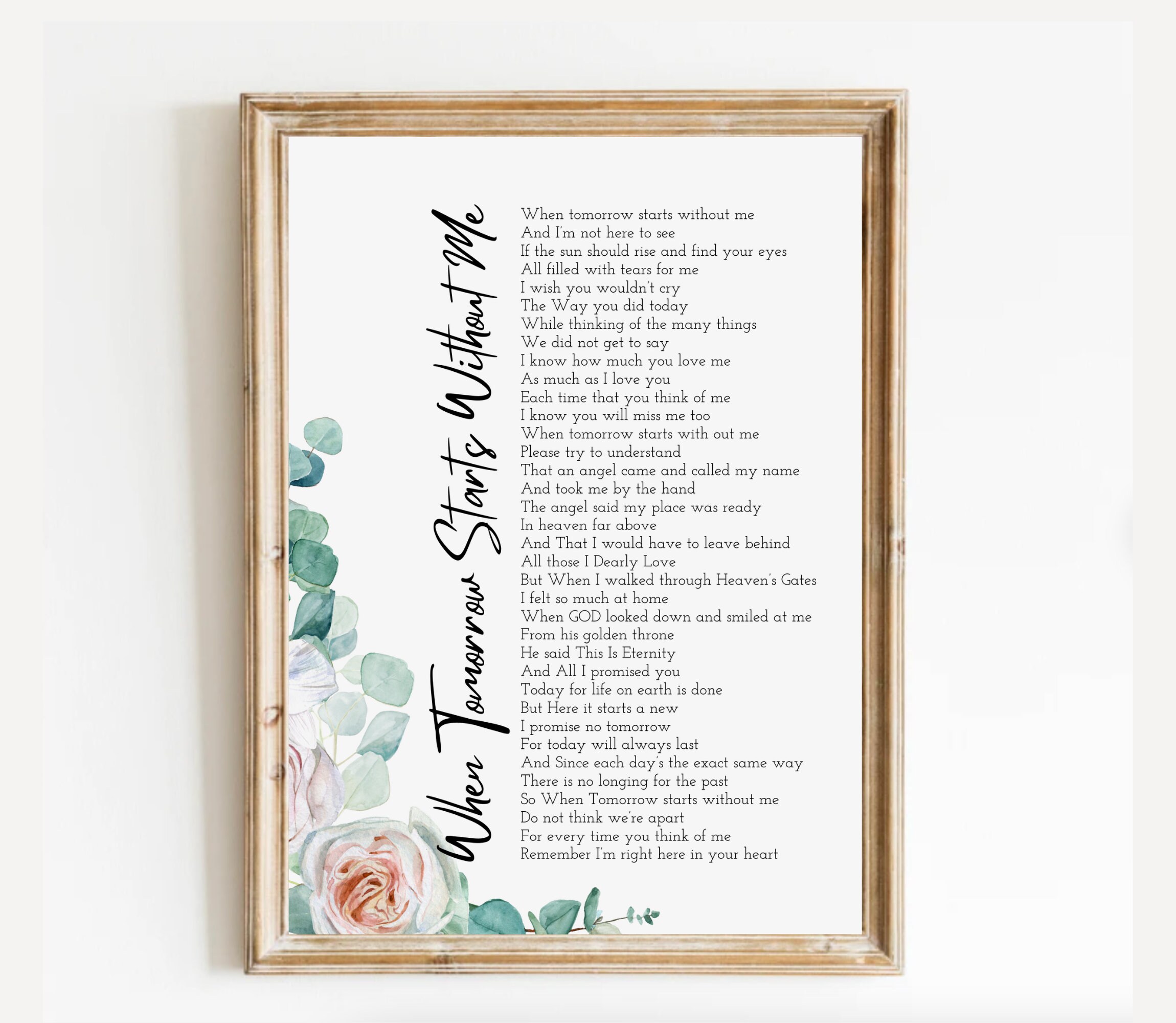 When Tomorrow Starts Without Me Printable Poem, Digital Download, Grief ...