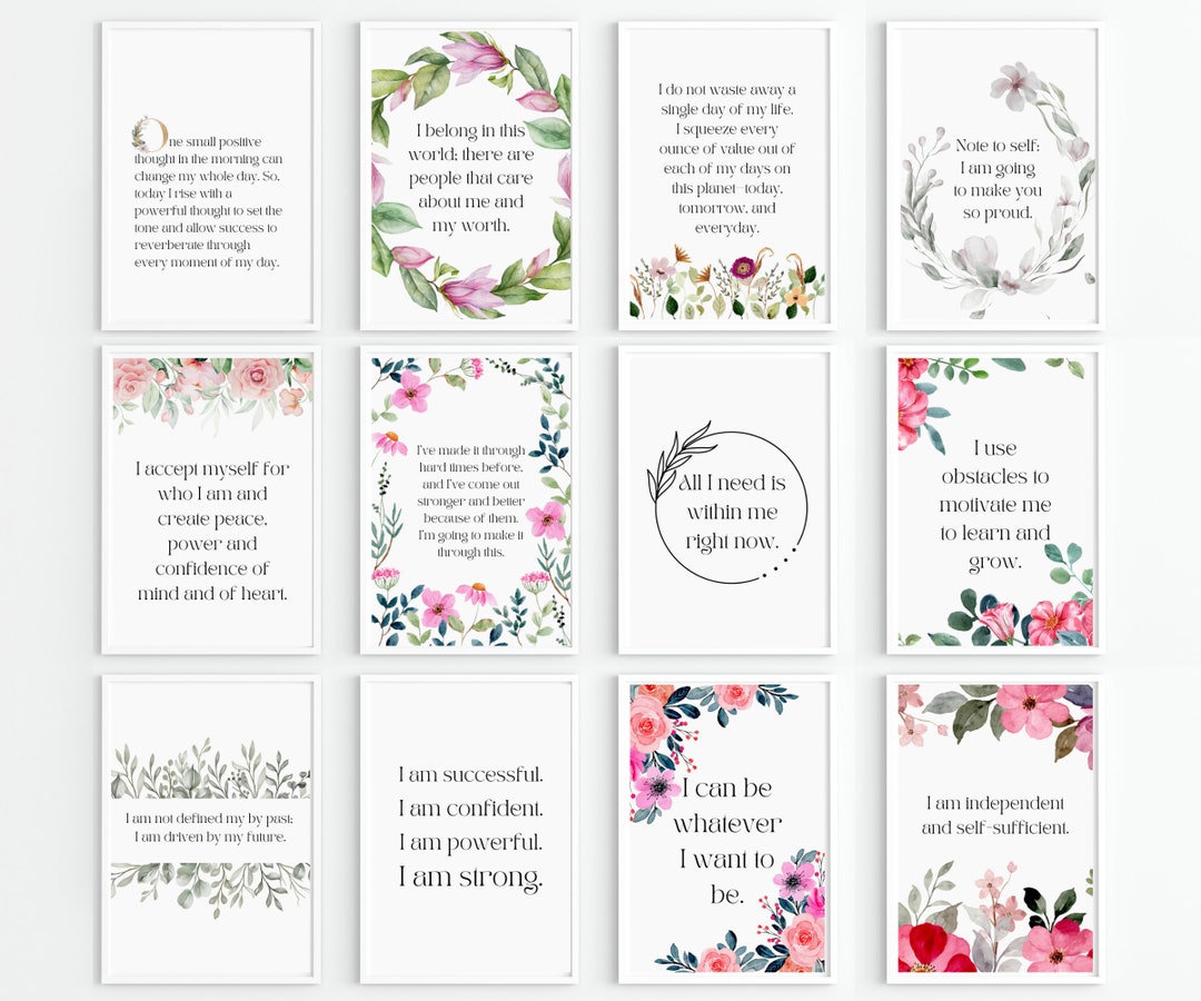 Affirmations Wall Art | Set of 20 PRINTABLES | Home Office Decor | Home ...