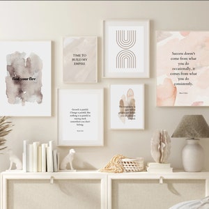 office wall art | set of 15 PRINTABLES | home office decor | Home Office Print Inspirational Quote Prints, Motivational Prints, Vision board