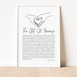 The Art of Marriage Poem | Wedding Present | DIGITAL DOWNLOAD | Anniversary Gift | Engagement Ideas | House Warming | Wilferd A Peterson