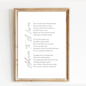 Advice To A Lover Poem | Wedding Present | DIGITAL DOWNLOAD | Anniversary Gift | Engagement Ideas | House Warming