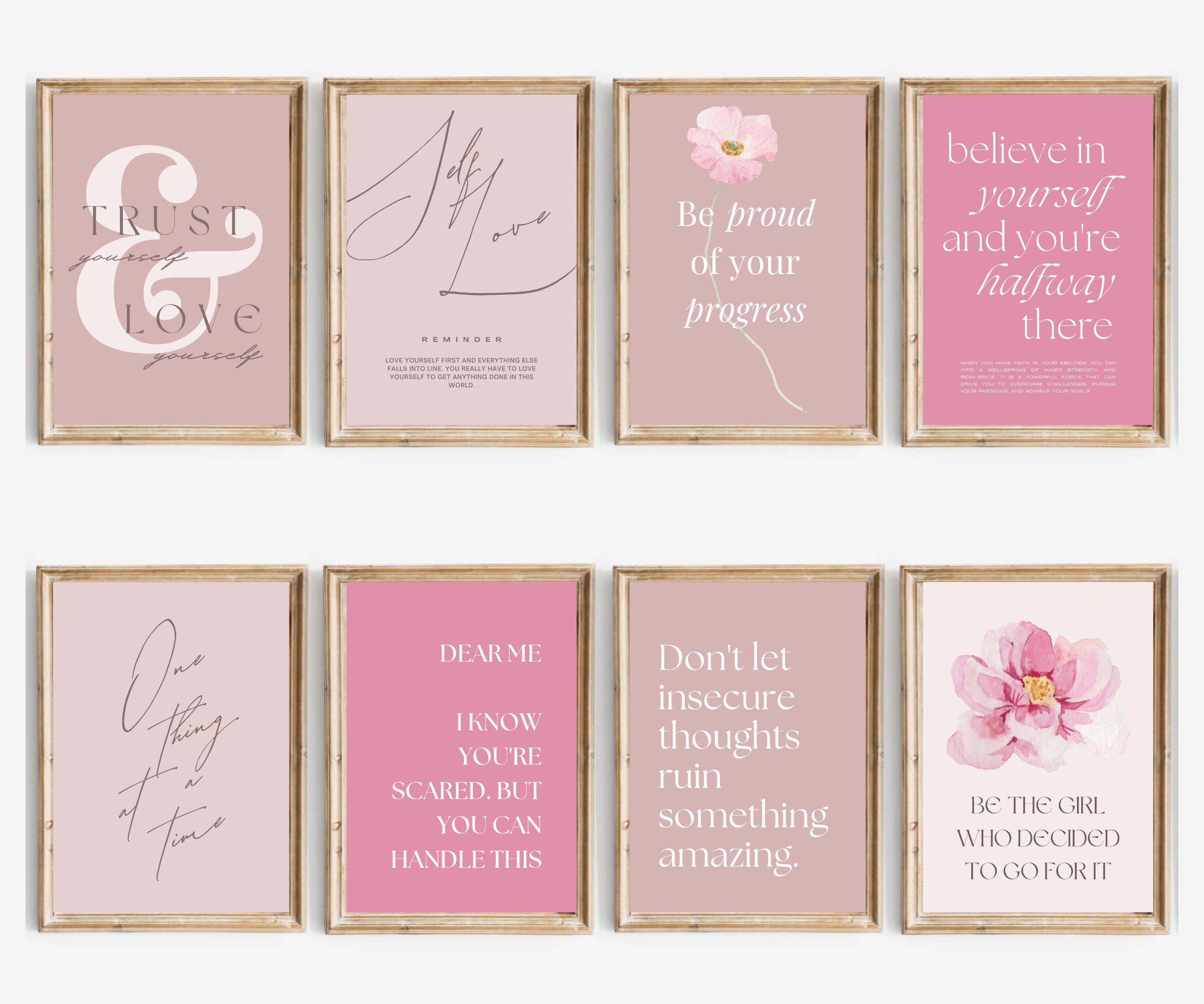 Office Wall Art | Set of 10 PRINTABLES | Home Office Decor | Pink ...