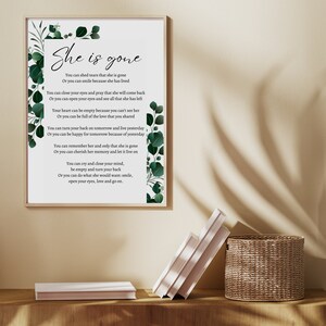 She is Gone | David Harkins Printable Poem, Digital Download, Grief ...