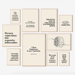 Funny Marketing Definition Prints: Sarcastic Office Humor, Creative Agency Decor (Instant Download PNG Files)