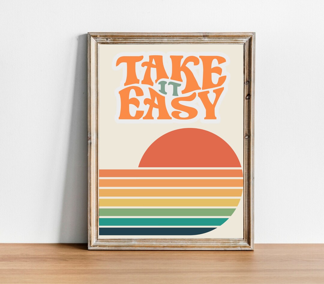 Take It Easy Retro Wall Art, Digital Prints Download, Digital Download ...
