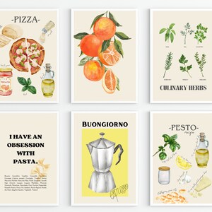 italian kitchen wall decor | kitchen wall art set of... Italian Kitchen Wall Decor | Kitchen Wall Art Set of 8 PRINTABLES ...