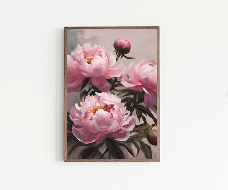 Pink Peonies Wall Art Set of 3 | Vintage Floral Still Life Prints ...