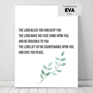 The Blessing Prayer Lyrics Print Poster Minimal Worship Christian Wall Minimilast Art Gift Digital Download