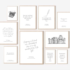 Beautiful Literary Quotes Digital Print – Set of 30 Timeless Book Quotes – Classic Literature Wall Art for Book Lovers booktok