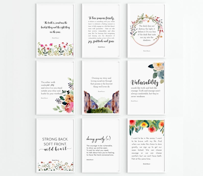 Brene Brown Quotes 10 Piece Wall Art Strong Back. Soft Front Etsy