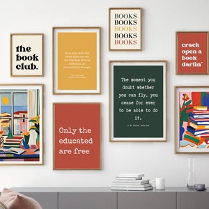 Gallery Wall Set of 16 Prints With Book Quotes, Book Prints, Book Art ...