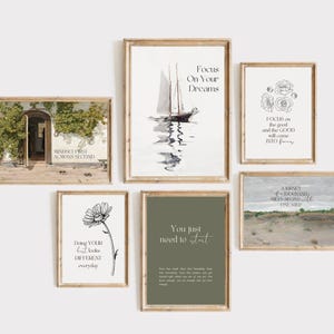 vintage office wall art | set of 6 PRINTABLES | home office decor | old money inspired Office Print Inspirational Quote Prints