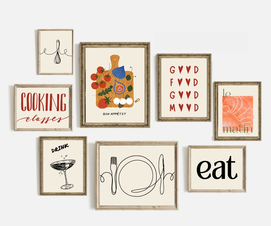 italian kitchen wall decor | kitchen wall art set of... Italian Kitchen Wall Decor | Kitchen Wall Art Set of 16 PRINTABLES ...