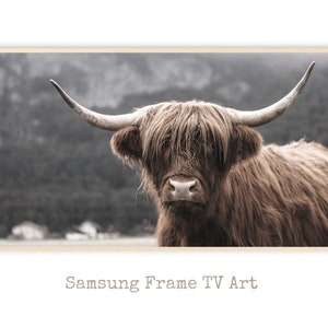 Samsung Frame TV Art Farmhouse, Cute Highland Cow, Instant Download, Farmhouse, Frame TV Art, Samsung Art, Digital Download