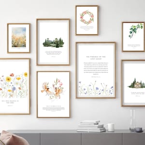 Modern Scripture Wall Art, Set of 9 Scripture Prints, Psalms Bible Verse Quotes, Modern Art Prints, Scripture quotes, bible wall art