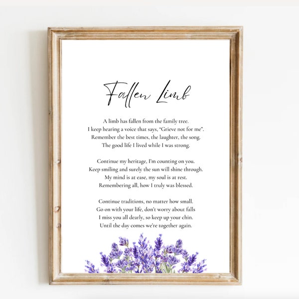 Fallen Limb Poem Etsy
