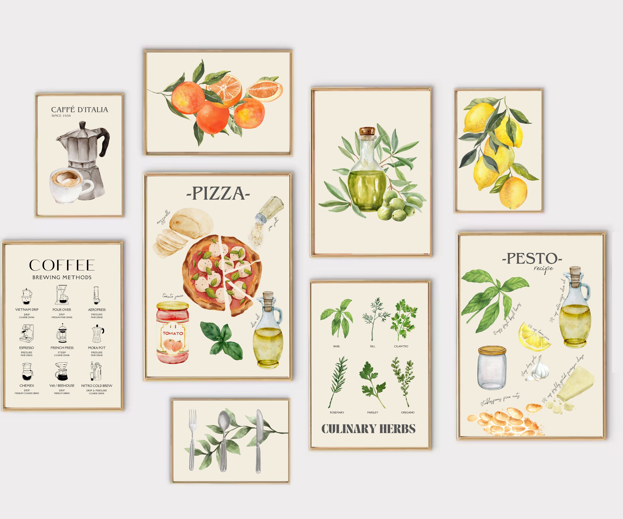 italian kitchen wall decor | kitchen wall art set of... Italian Kitchen Wall Decor | Kitchen Wall Art Set of 10 PRINTABLES ...